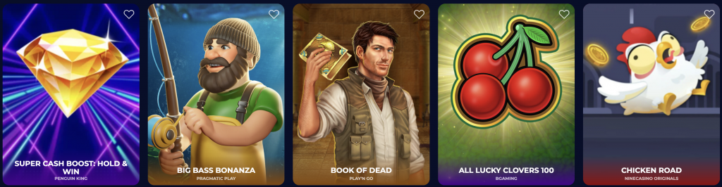 Sélection de jeux de qualité Nine Casino